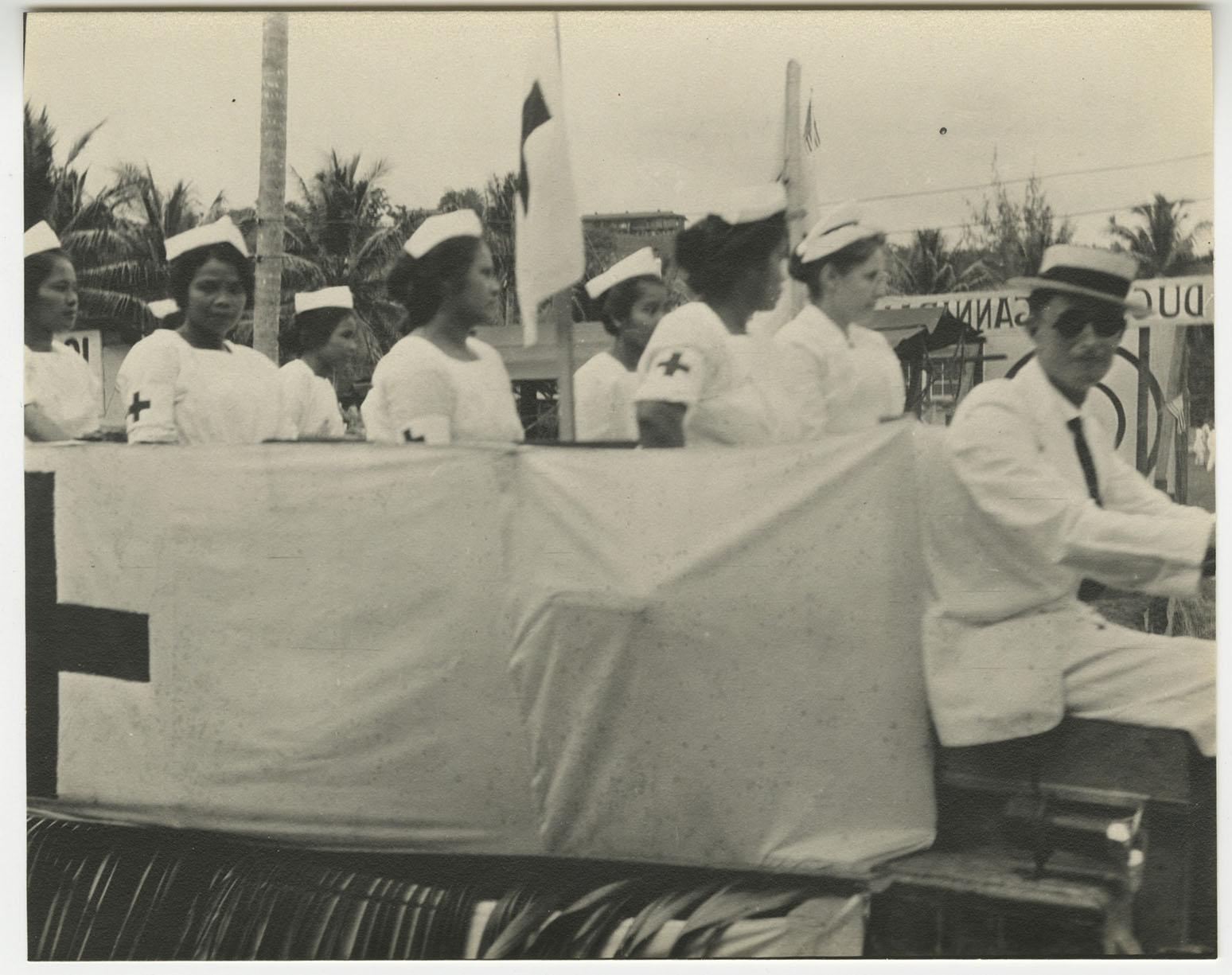 CHamoru nurses on the Red Cross float, Guam Industrial Fair photograph