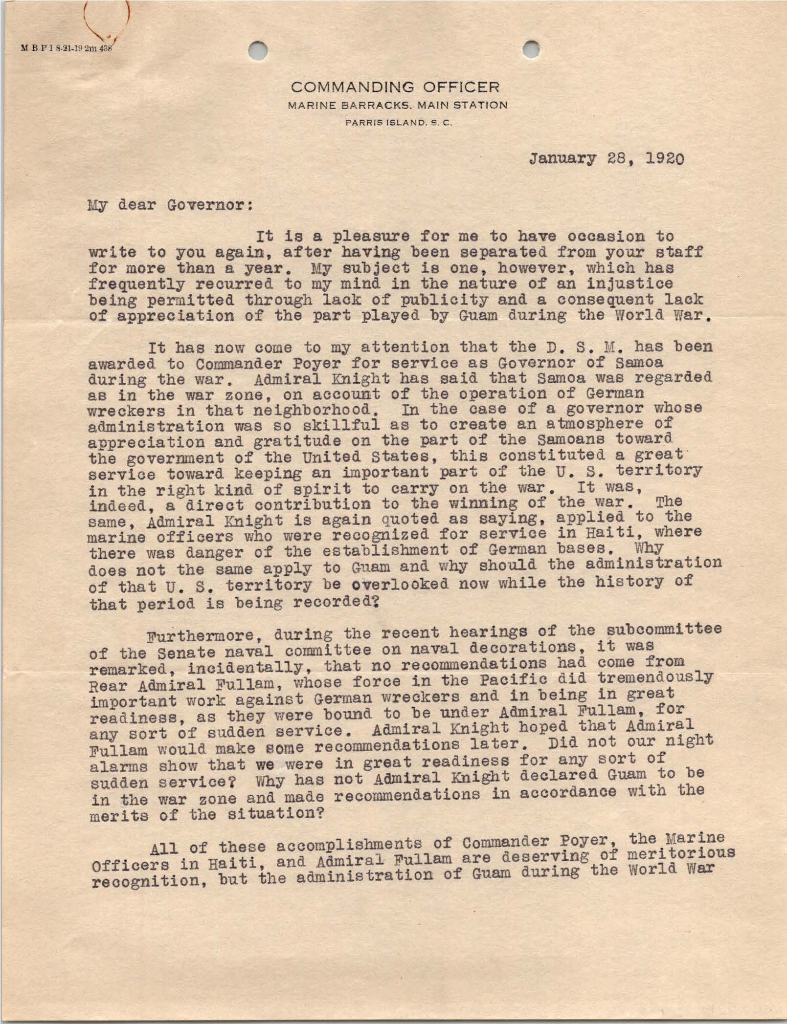 Letter from Edward B. Manwaring to Roy Campbell Smith