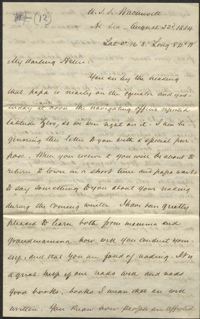 Letter to Helen E. Mahan from Alfred T. Mahan, 1884 Aug 22