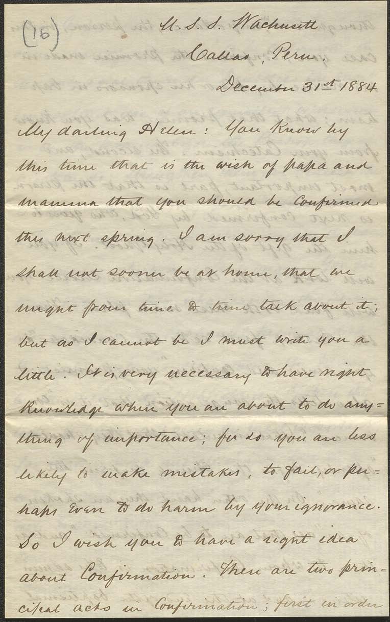 Letter to Helen E. Mahan from Alfred T. Mahan, 1884 Dec 31