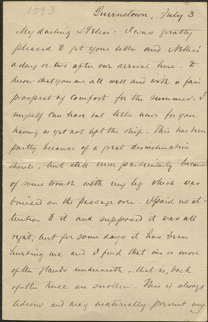 Letter to Helen E. Mahan from Alfred T. Mahan, 1893 Jul 3