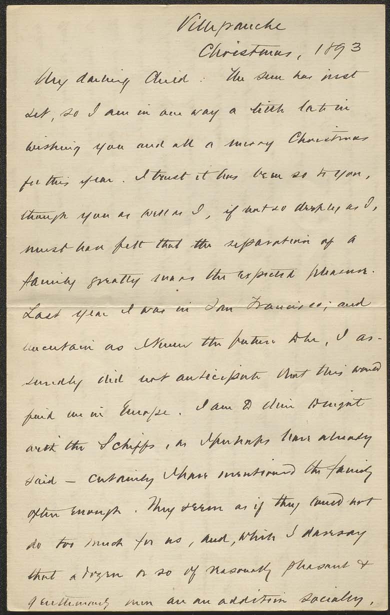 Letter to Helen E. Mahan from Alfred T. Mahan, 1893 Dec 25