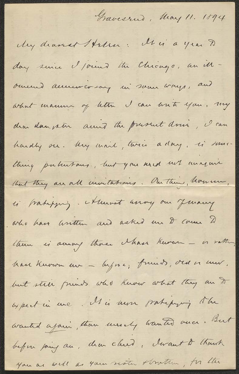Letter to Helen E. Mahan from Alfred T. Mahan, 1894 May 11