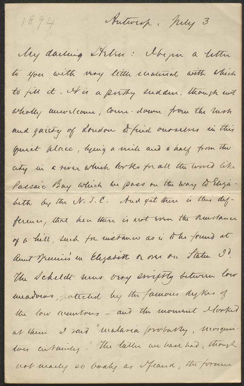 Letter to Helen E. Mahan from Alfred T. Mahan, 1894 Jul 3