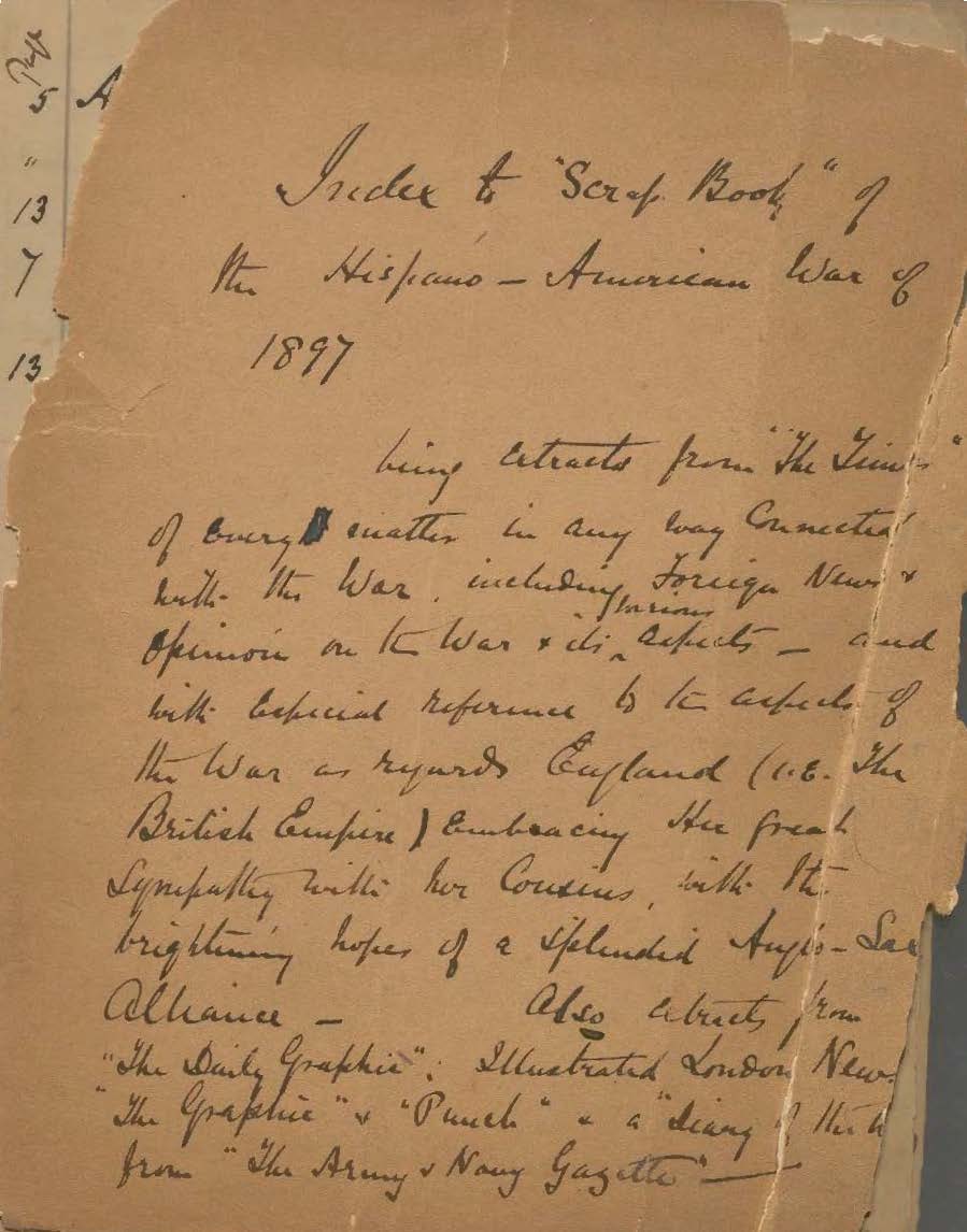 Mahan&#39;s research notes: Volume I of Index to scrapbook kept by Berkeley C. Quill