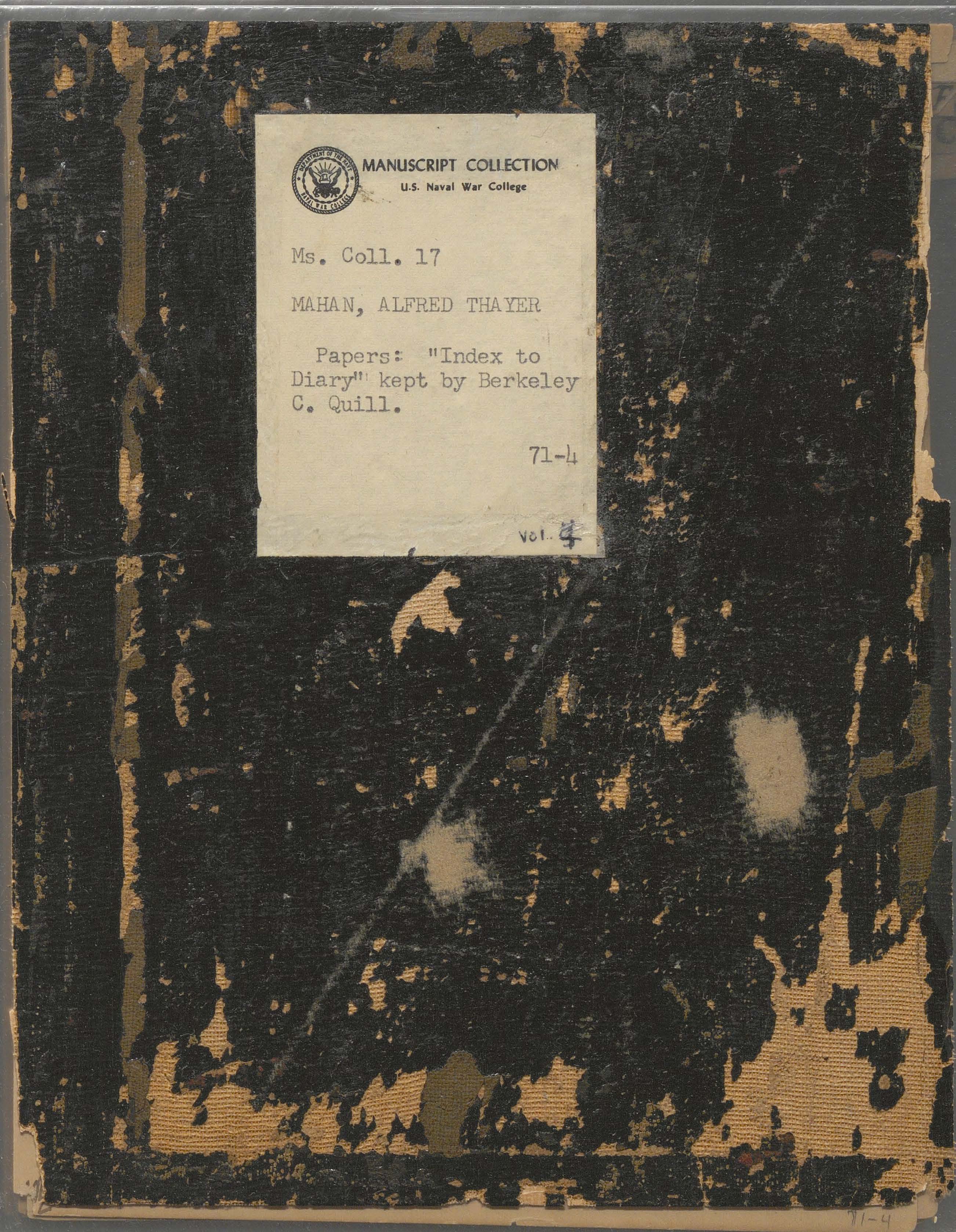 Mahan&#39;s research notes: Volume II of Index to scrapbook kept by Berkeley C. Quill