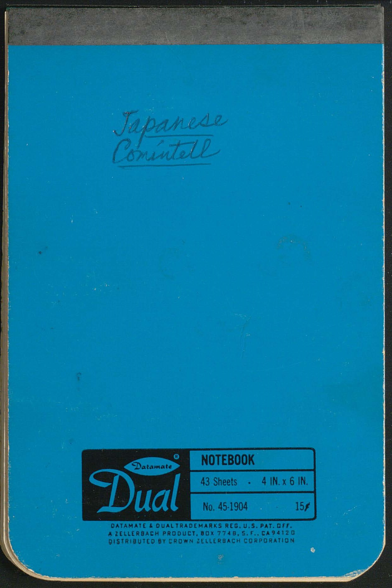Japanese COMINTELL notebook, by Edwin T. Layton