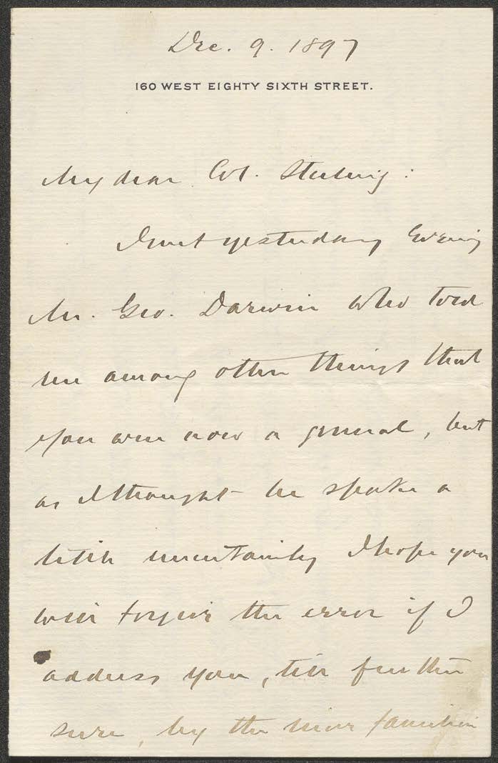 Alfred T. Mahan letter to John Sterling