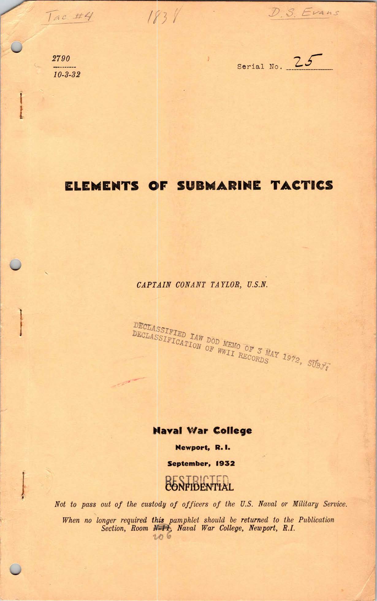 Elements of Submarine Tactics, by Conant Taylor