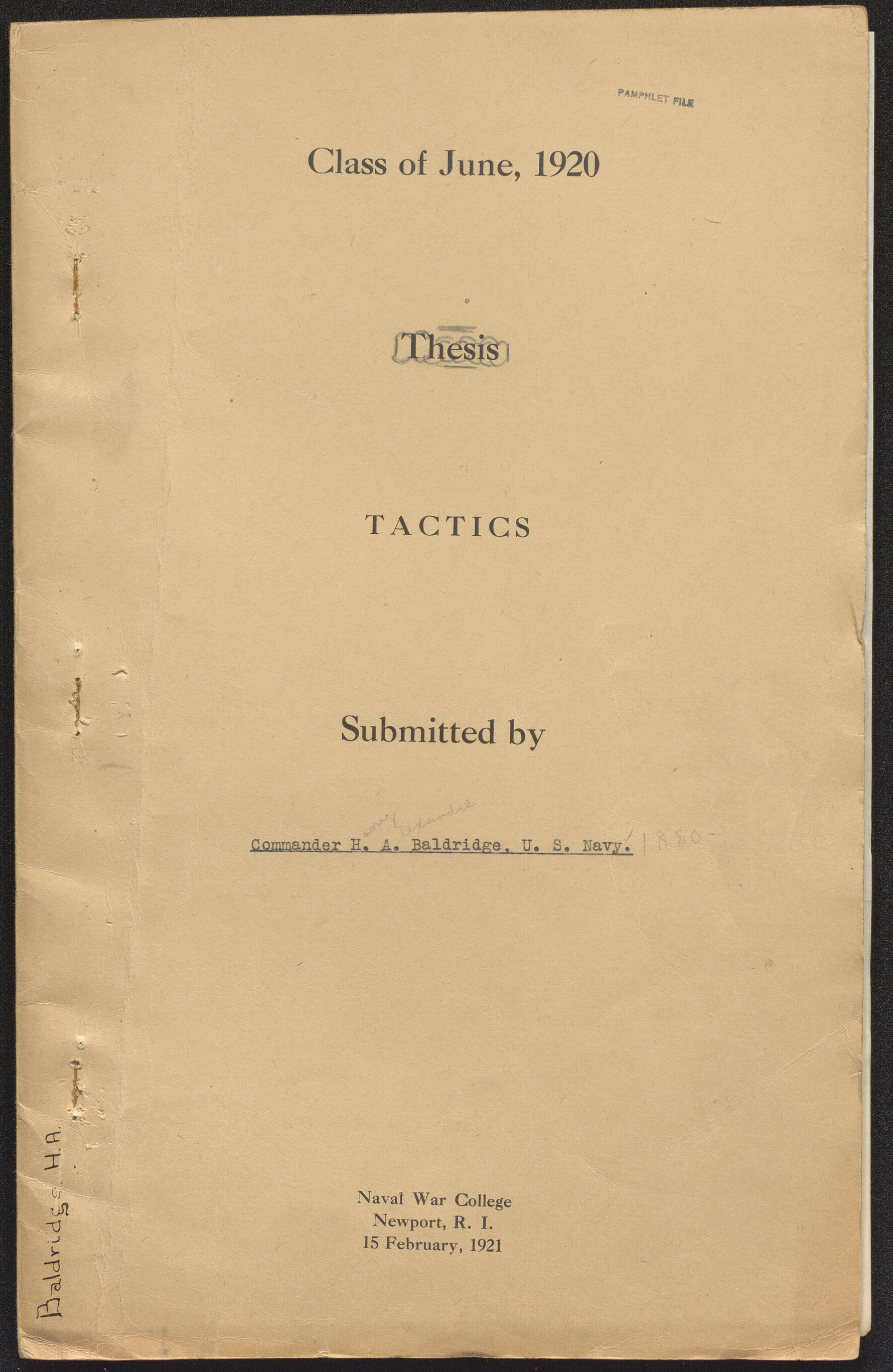 Tactics, Harry A. Baldridge