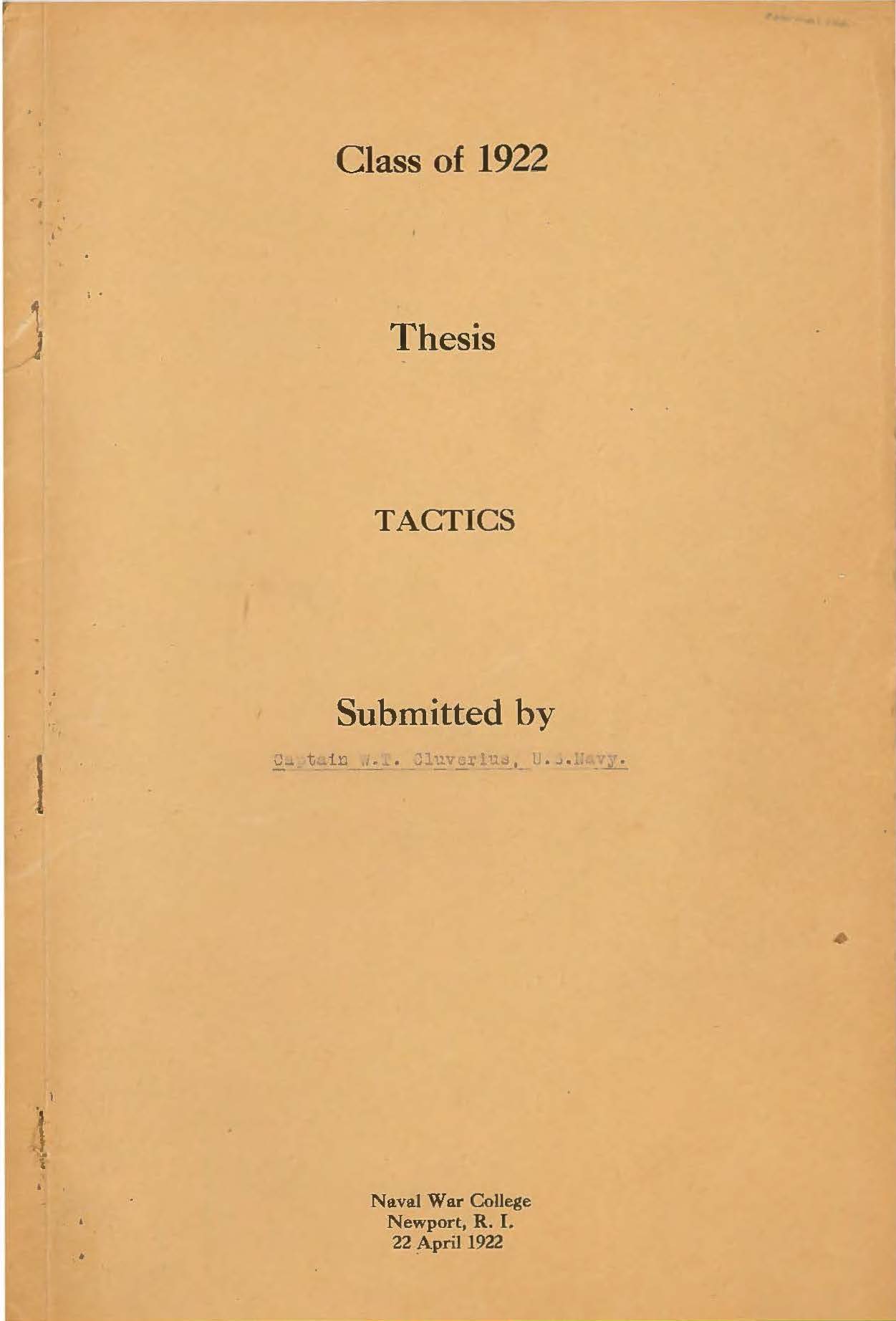 Tactics, W. T. Cluverius