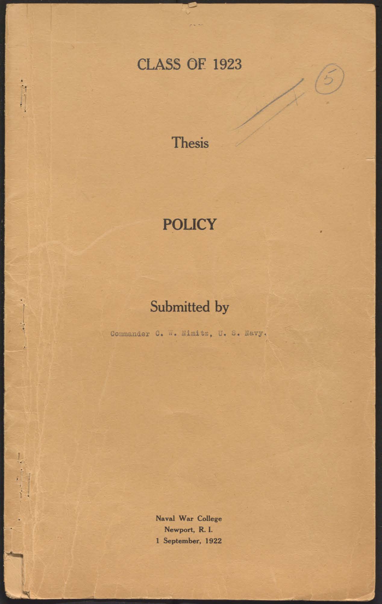 Policy, C.W. Nimitz
