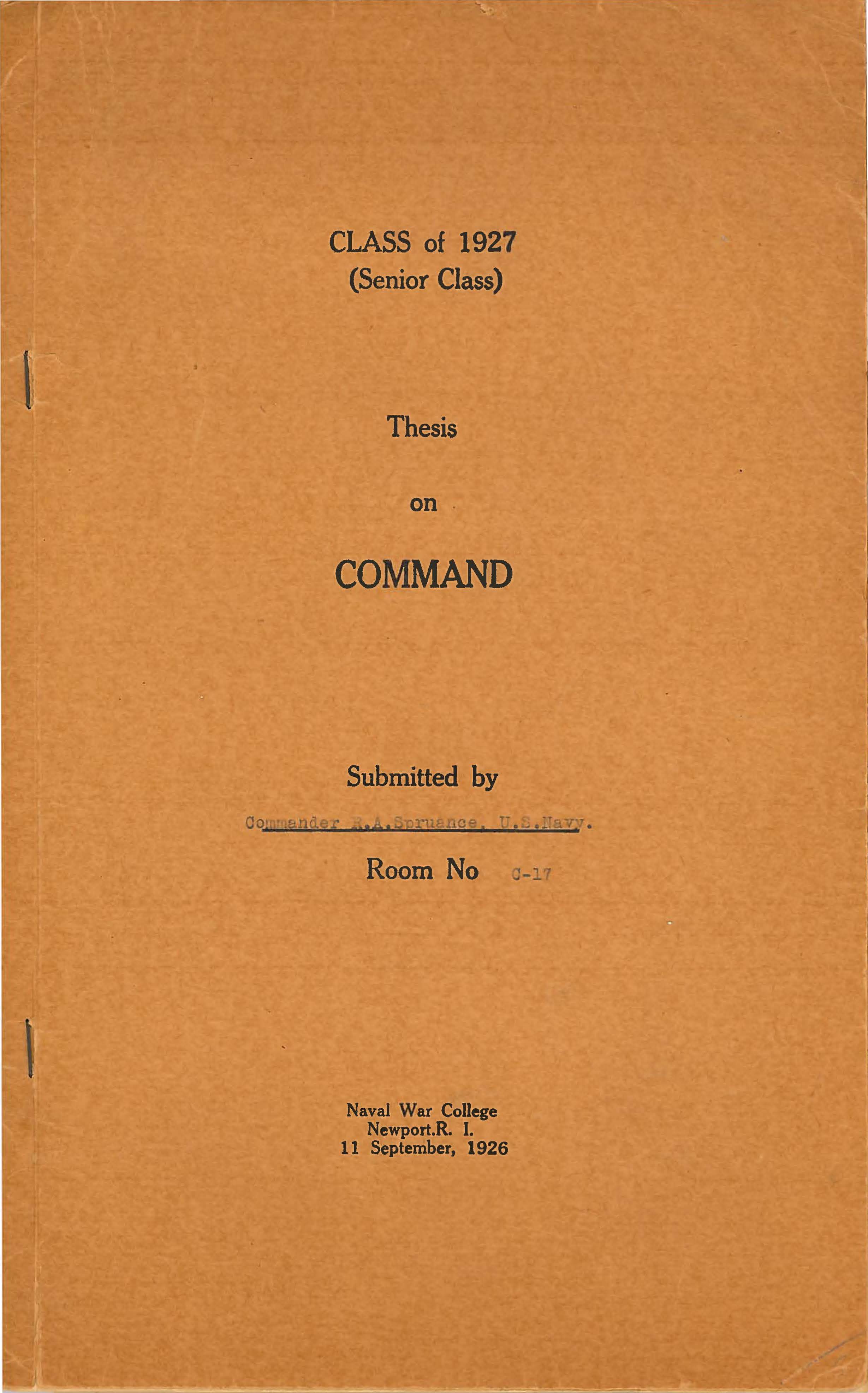 Command, Raymond A. Spruance