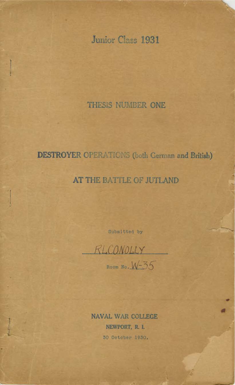 Destroyer Operations at the Battle of Jutland, R.L. Connolly