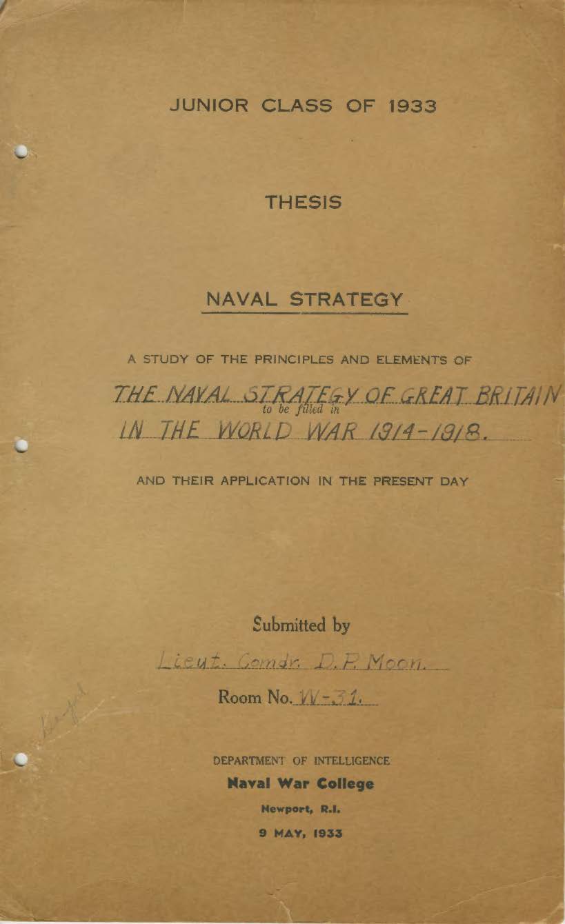 Naval Strategy, D.P. Moon