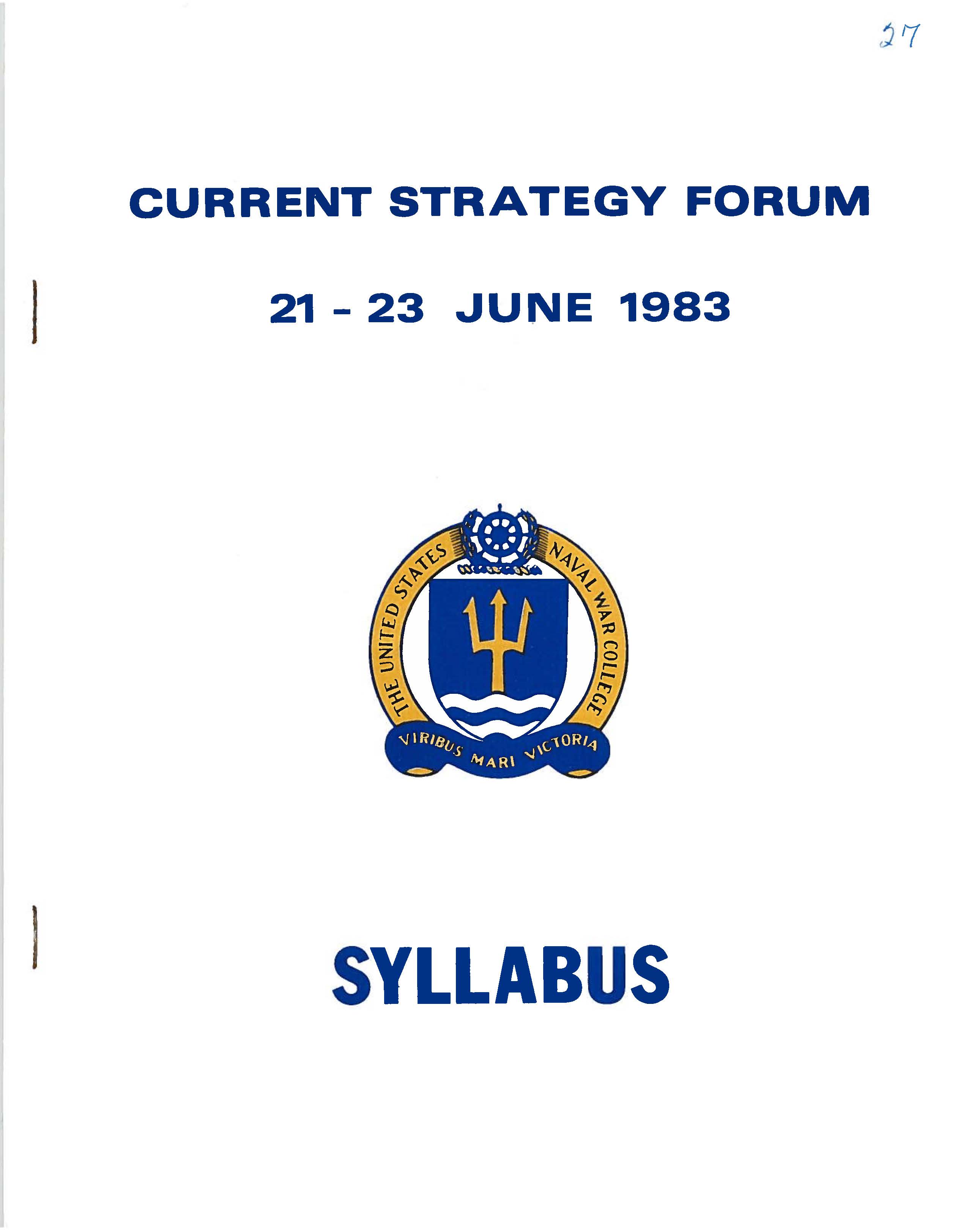 Current Strategy Forum syllabus, 1983