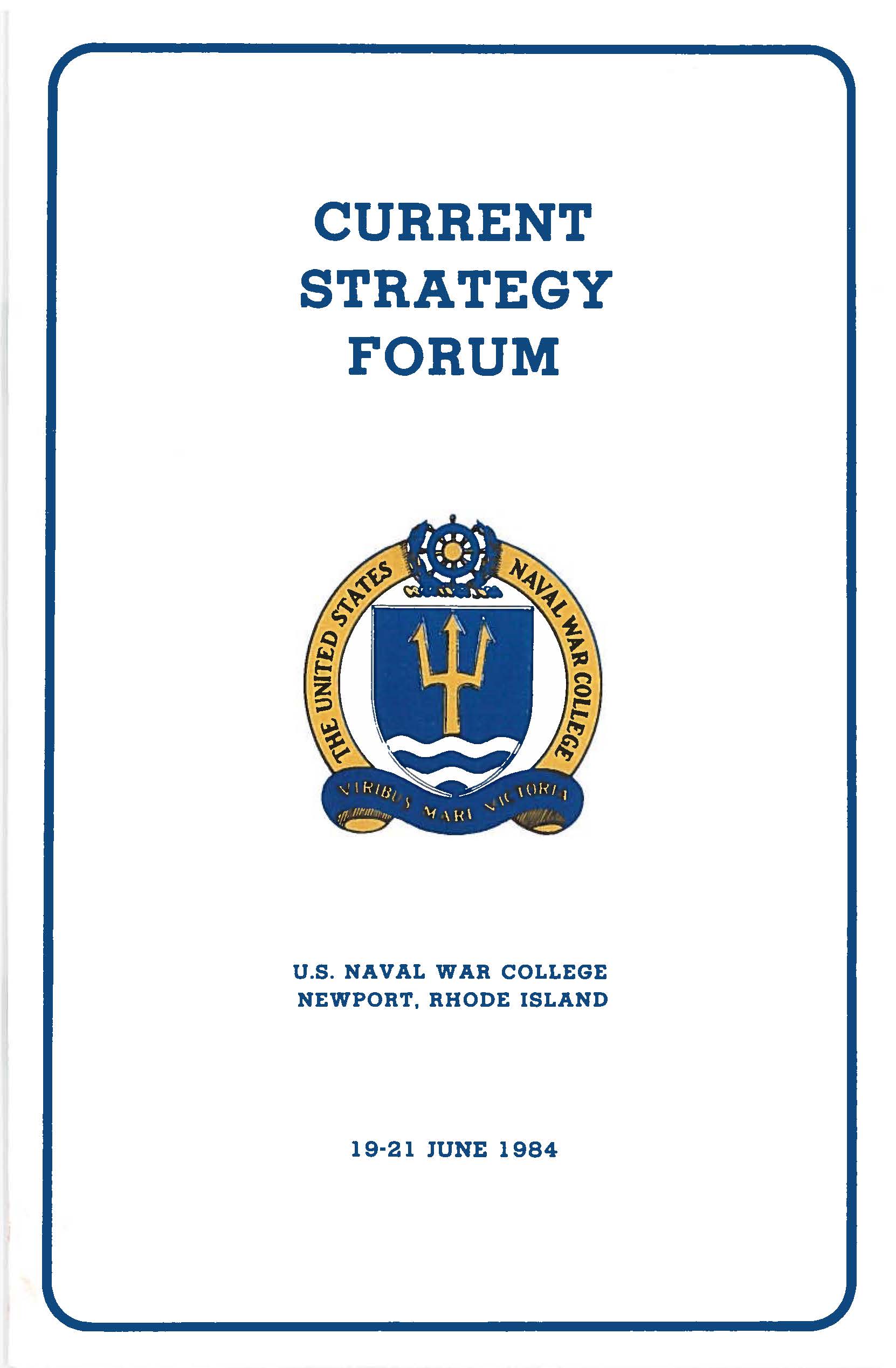 Current Strategy Forum program, 1984