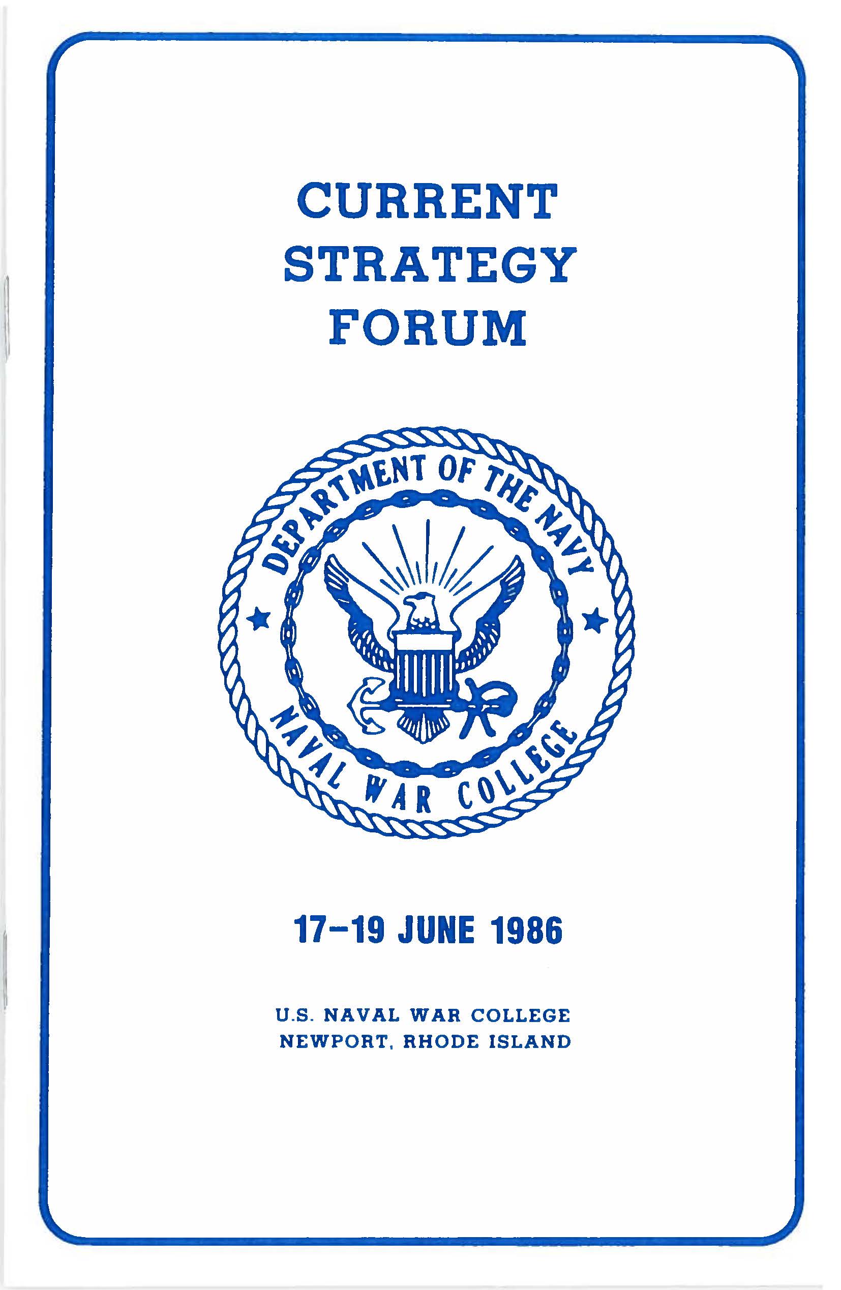 Current Strategy Forum program, 1986