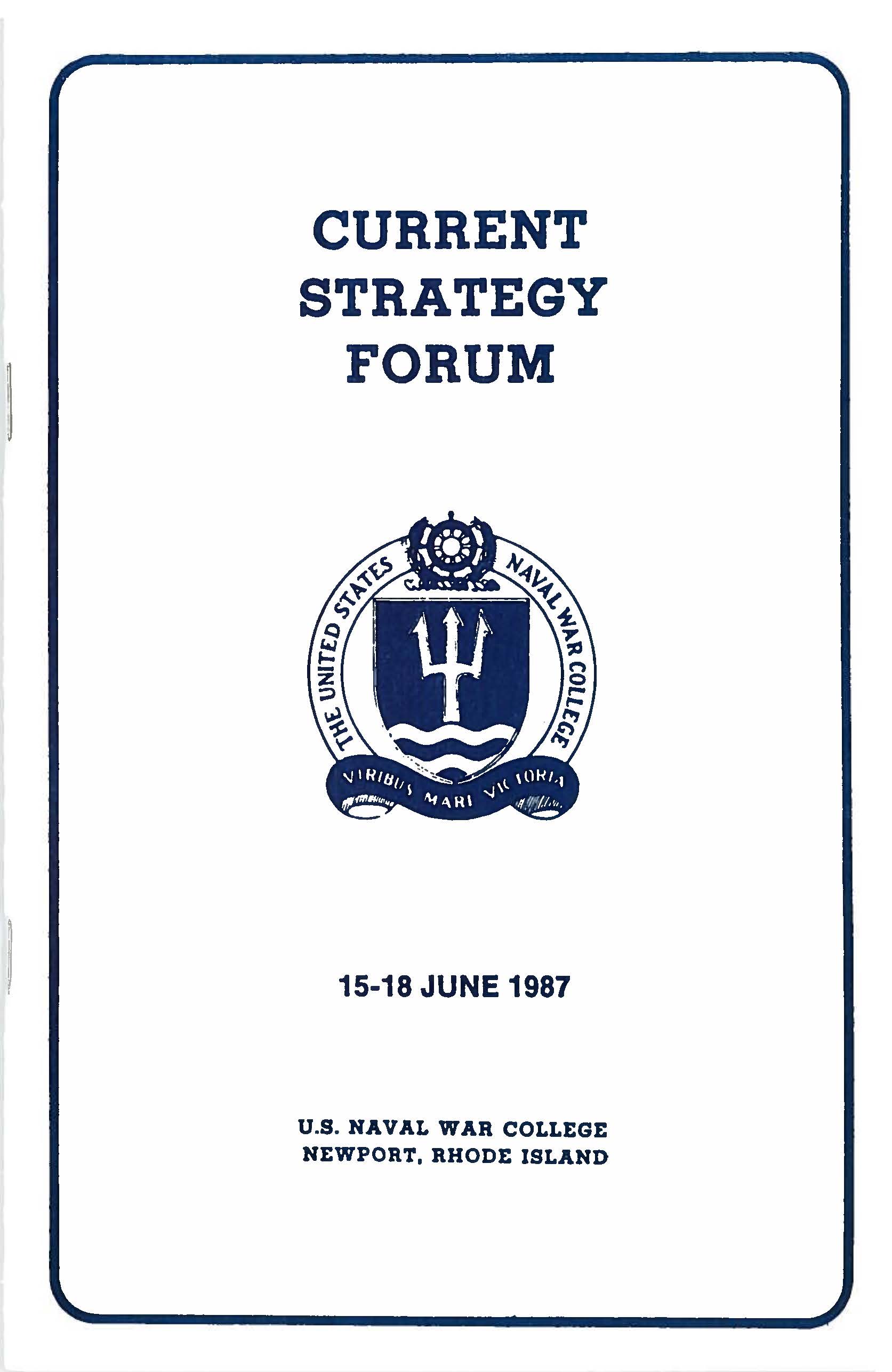 Current Strategy Forum program, 1987