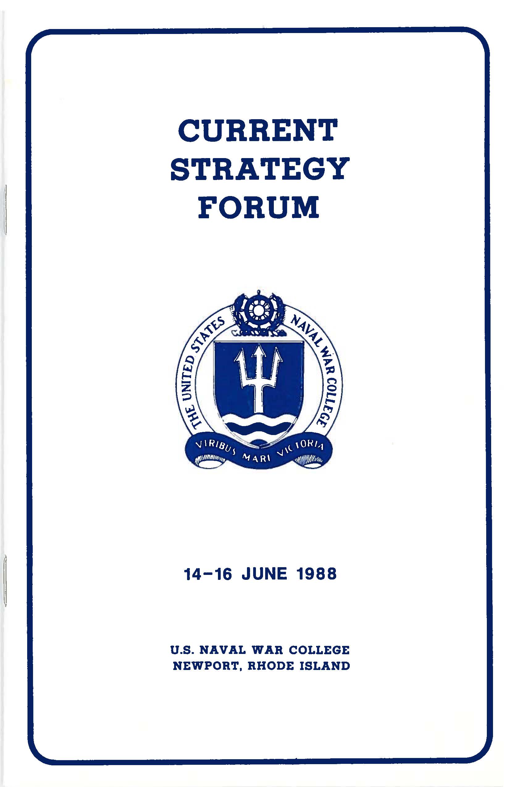 Current Strategy Forum program, 1988