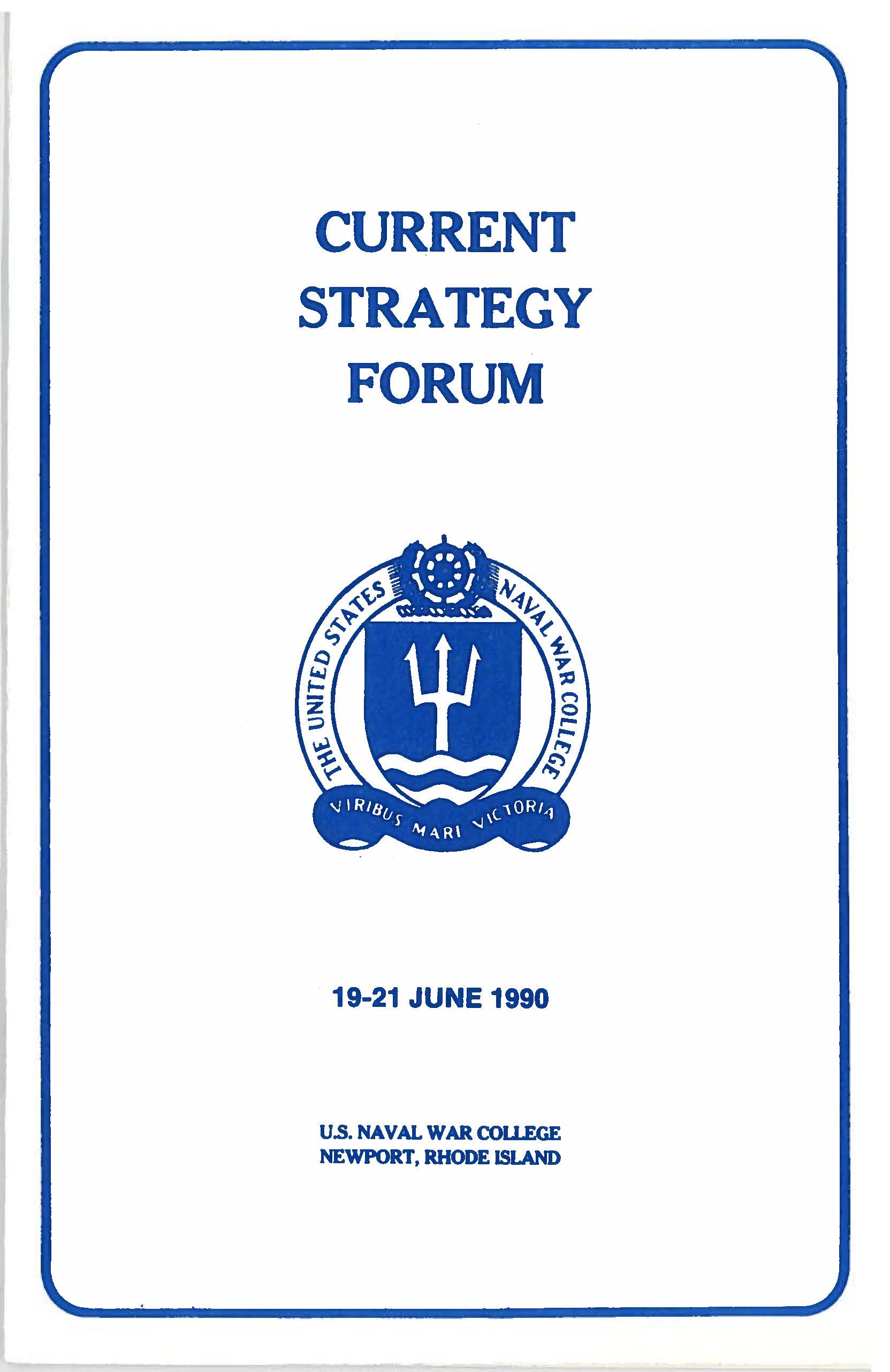 Current Strategy Forum program, 1990
