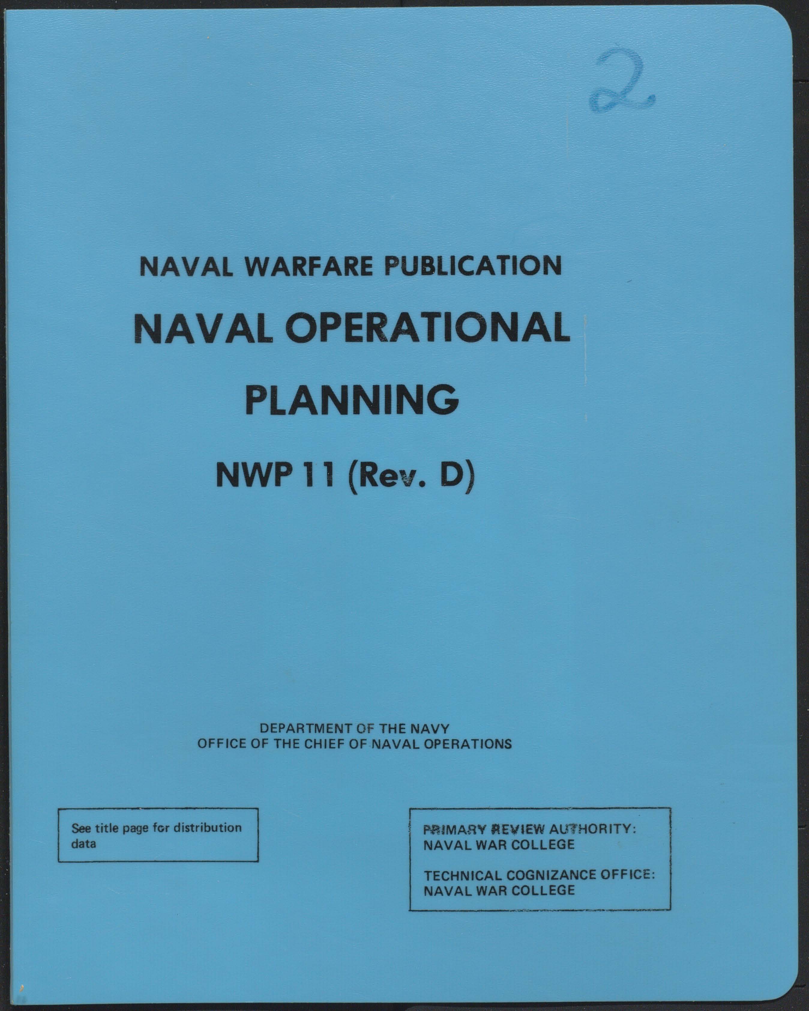 Naval Operational Planning, NWP 11 (Revision D)